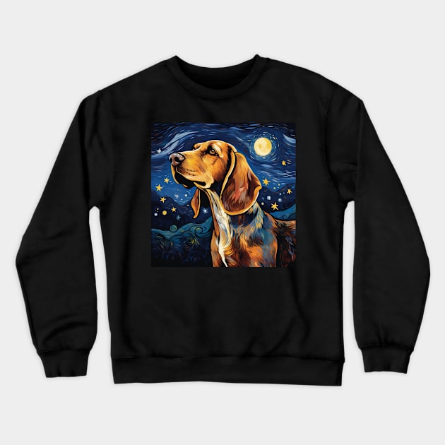 American English Coonhound Painting Crewneck Sweatshirt by NatashaCuteShop